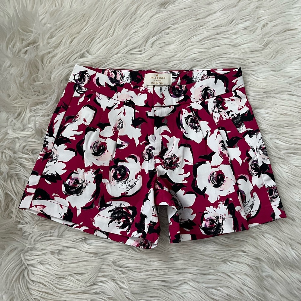 {Kate Spade} Floral Shorts in Raspberry - Girl's 5 - NWT